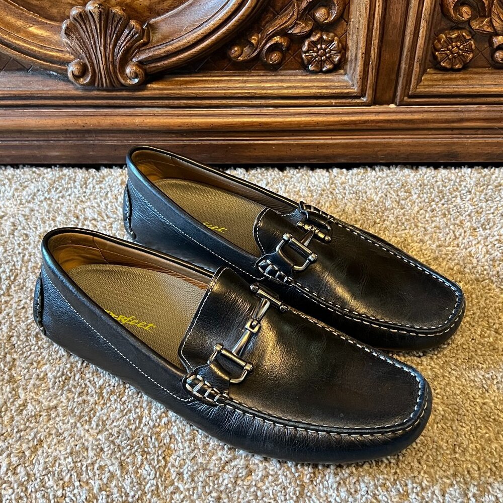 Men's Driving Loafers Black Leather 1901 Size 11